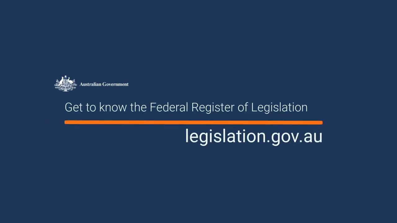 Search by Register ID on the Federal Register of Legislation
