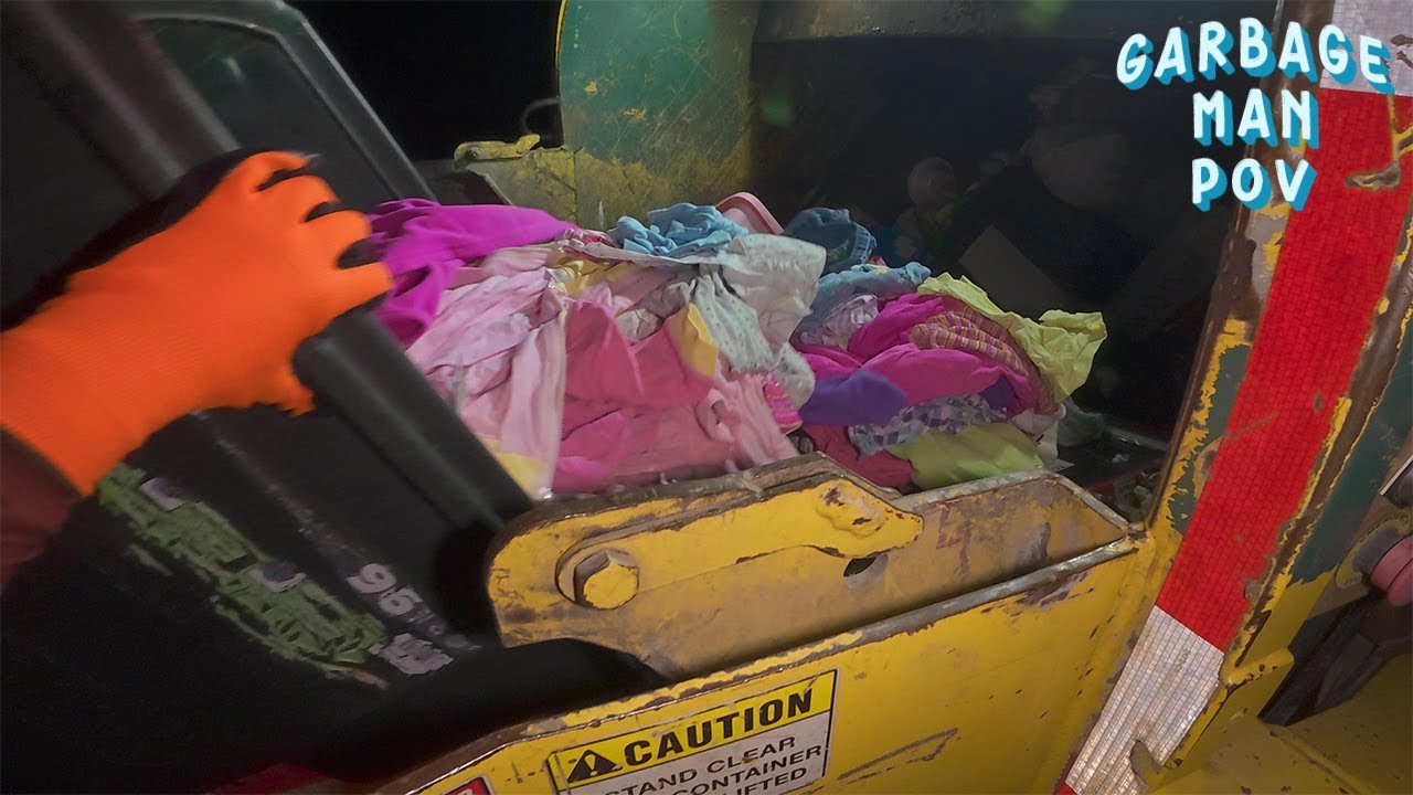 Garbage Collection ASMR | Rear-Loader Handling Trash 4K ASMR