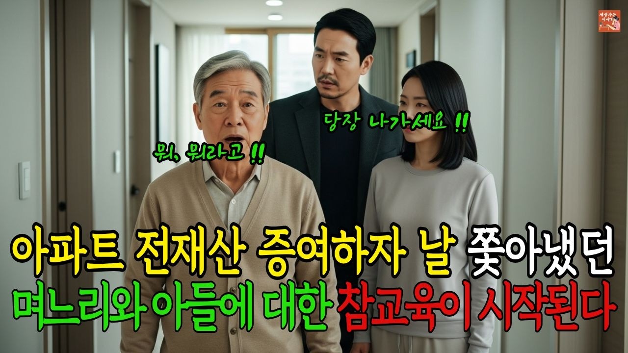 아파트 전재산 증여하자마자 다음날 쫓아냈던 며느리와 아들에 대한 참교육이 시작된다 | 감동사연 | 시니어감동 | 시니어사연 | 가족사연 | 오디어북 |