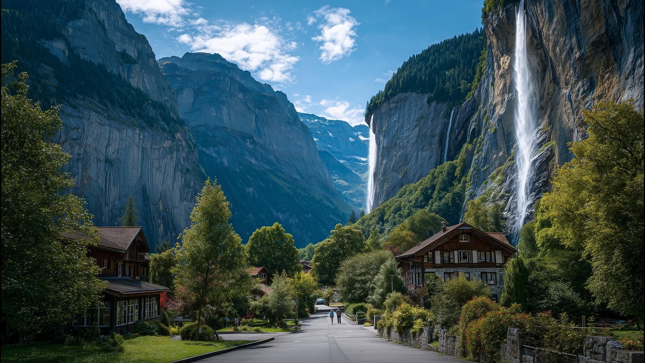 Лаутербруннен, Швейцария🇨🇭 | Прогулка по самой волшебной долине с 72 водопадами (4K)