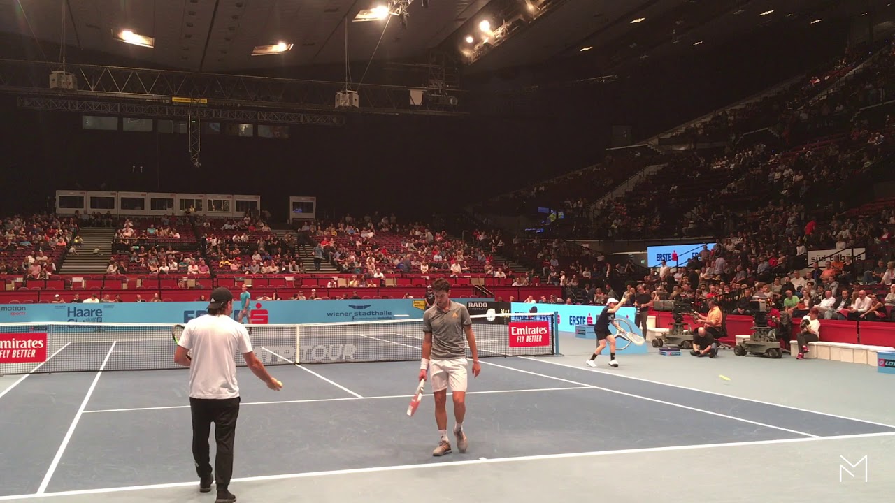 DOMINIC THIEM - DENNIS NOVAK | PRACTICE @ ERSTE BANK 0PEN 2019 COURT LEVEL VIEW (PART 1)