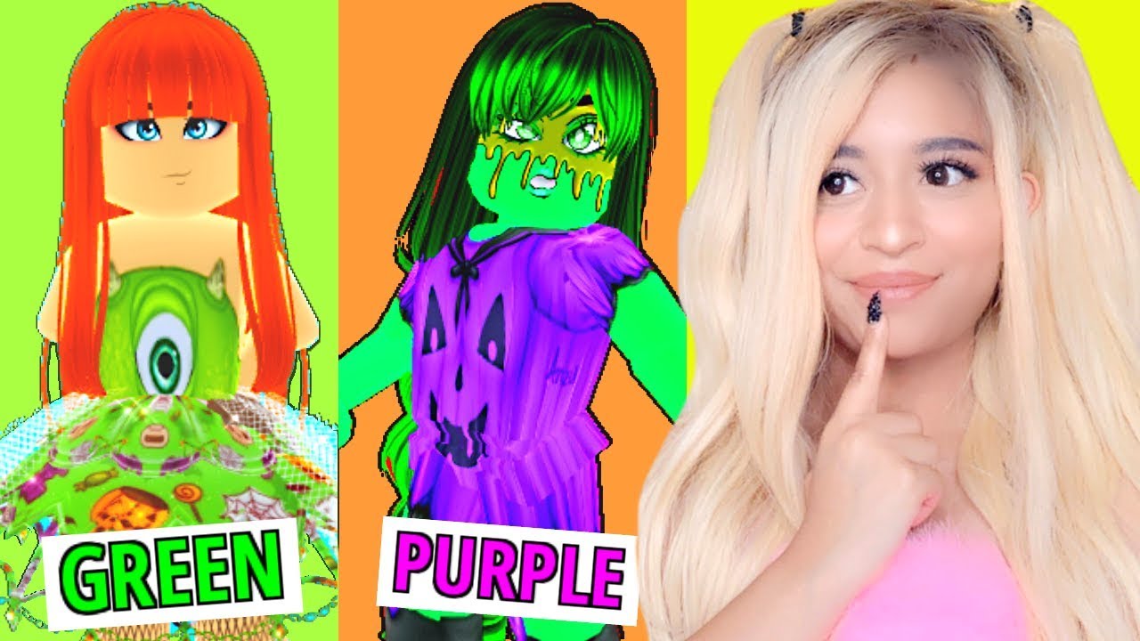 I Tried The ONE COLOR Halloween Costume Challenge in Roblox...