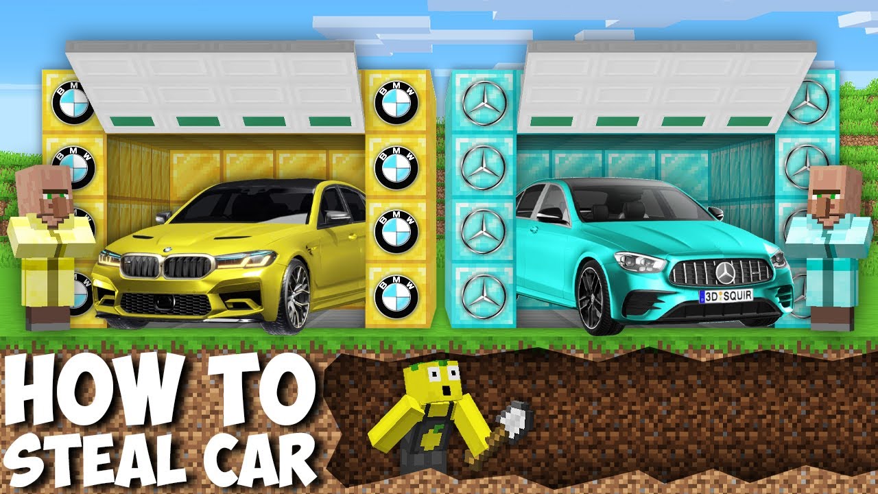 What car WILL I STEAL ? BMW M vs Mercedes-Benz AMG in Minecraft ! SECRET GARAGE BATTLE !