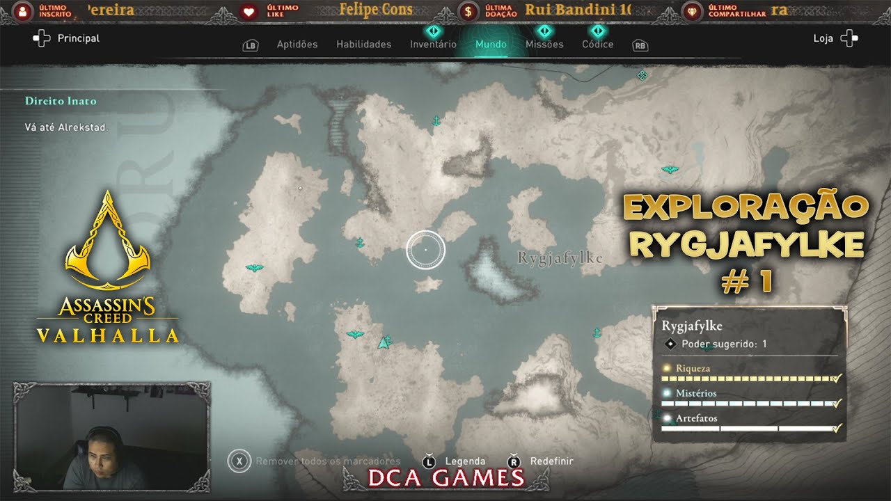 ASSASSIN'S CREED VALHALLA -COMPLETO  RYGJAFYLKE #1 - TODAS RIQUEZAS, MISTÉRIOS, ARTEFATOS E OPALAS.