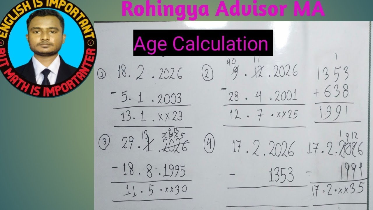 Age calculate ( အသက်တွက်ခြင်း) rohingya advisor ma 
