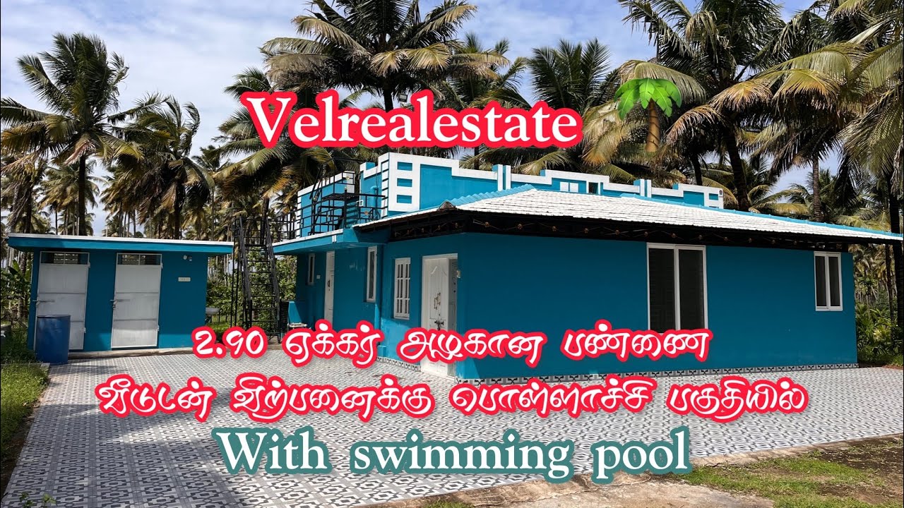(Sold out)2.90 acre coconutfarm 🌴with beautiful farmhouse 🏡 and swimming pool ❤️#trending 