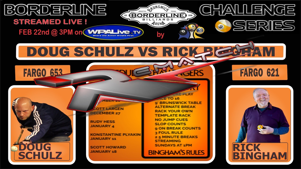 Borderline Challenge Series Live From Borderline Billiards, Bristol TENN