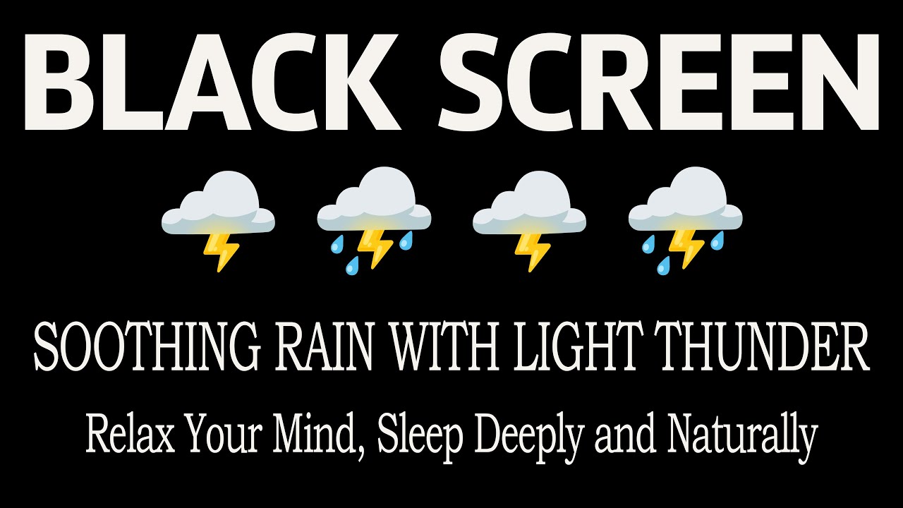 Fall Asleep Instantly with Heavy Rain & Thunder Sounds | BLACK SCREEN Sleep Aid