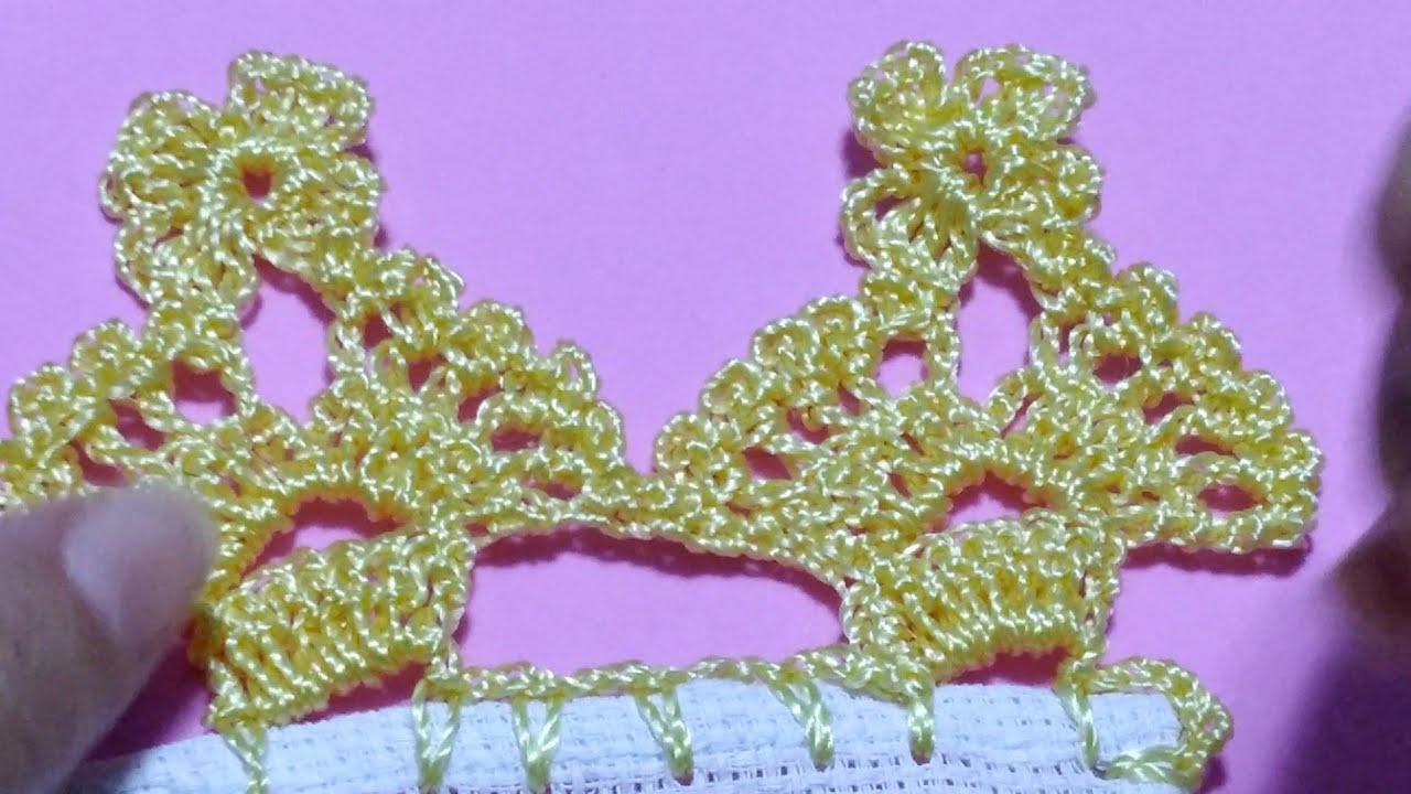 BARRADO DE CROCHÊ FÁCIL CARREIRA ÚNICA/BICO DE CROCHÊ CARREIRA ÚNICA #034 #crochê #panodeprato #diy