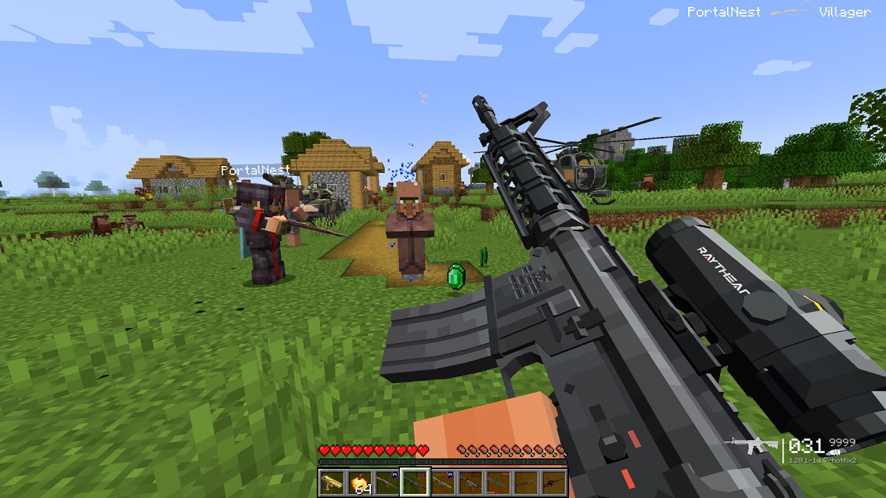 We Became Pillager Robbers and Raided Villagers Using Modern Weapons! 🔫🔥
