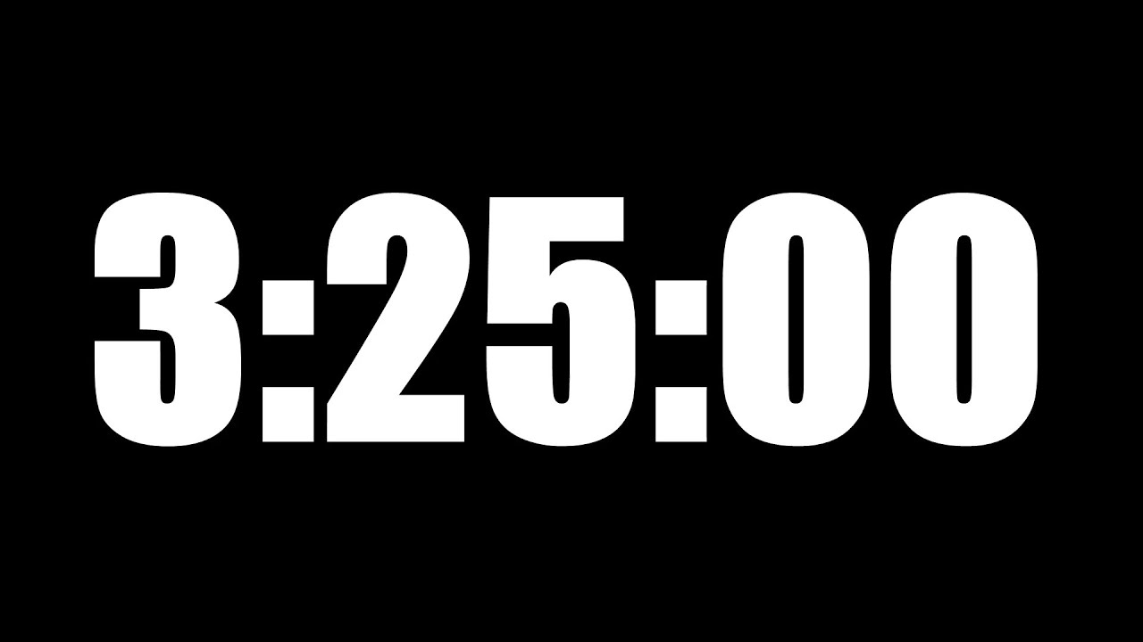 3 HOUR 25 MINUTE TIMER &bull; 205 MINUTE COUNTDOWN TIMER ⏰ LOUD ALARM ⏰