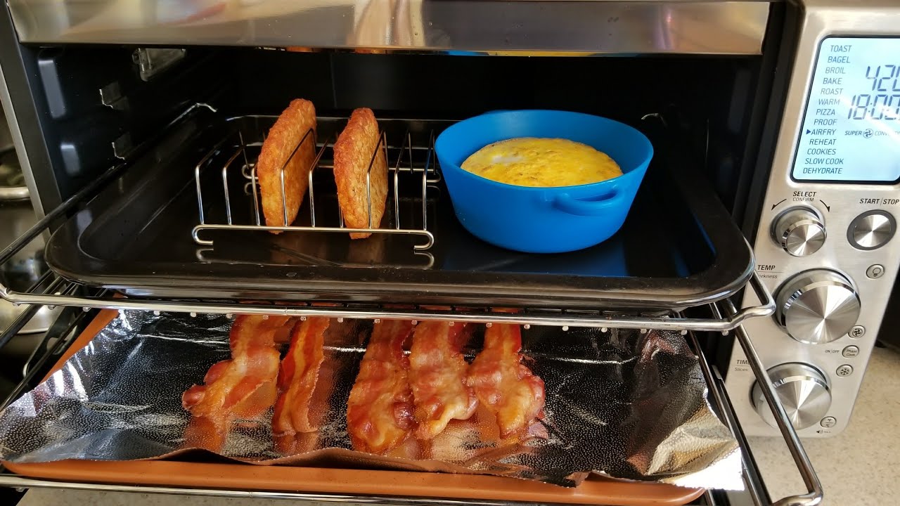 Аэрофритюрница Breville Smart Oven с беконом, яйцом и сыром на завтрак. Готовим в стиле Doug.