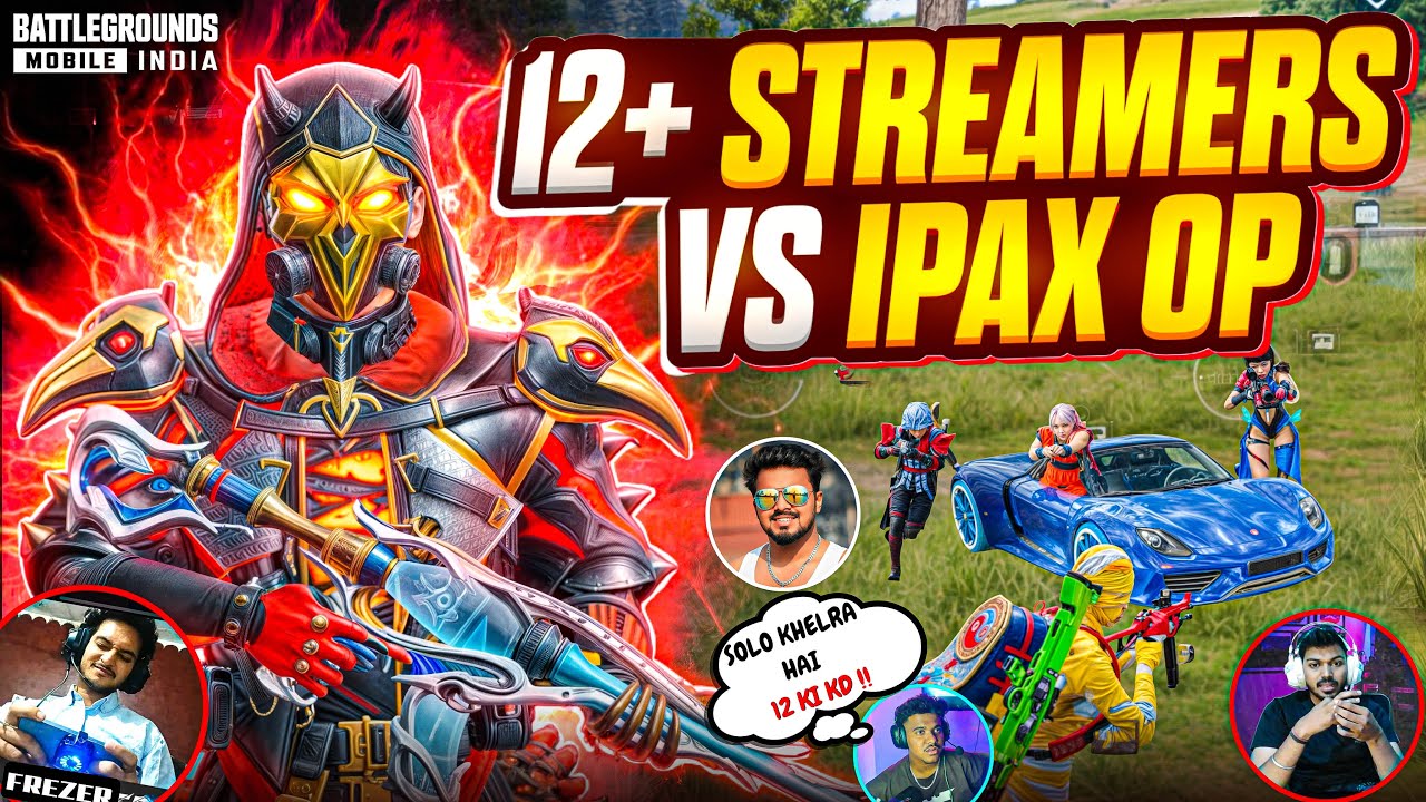 IPAX OP VS 12+ STREAMERS🔥[Got Scared‼️]1V4 Against Pro Conqueror Streamers In Toughest Lobby🤯| BGMI