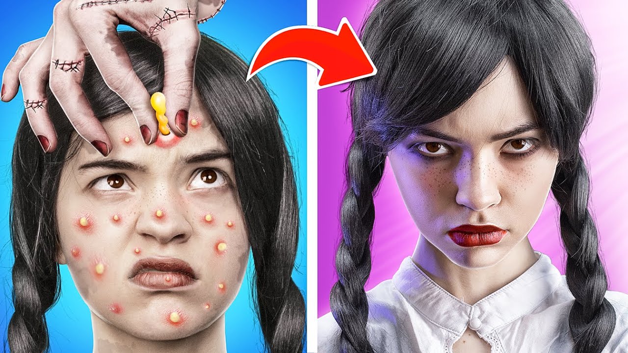 Уэнсдей Аддамс! Из ботанши в красотку с помощью гаджетов из TIk Tok!