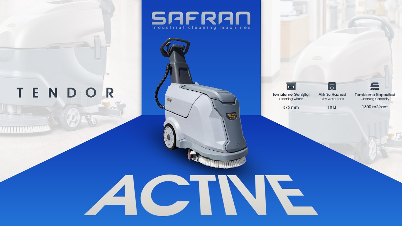 Safran Tendor Active B Bataryalı Zemin Temizleme Makinesi | Kompakt ve Profesyonel Çözüm