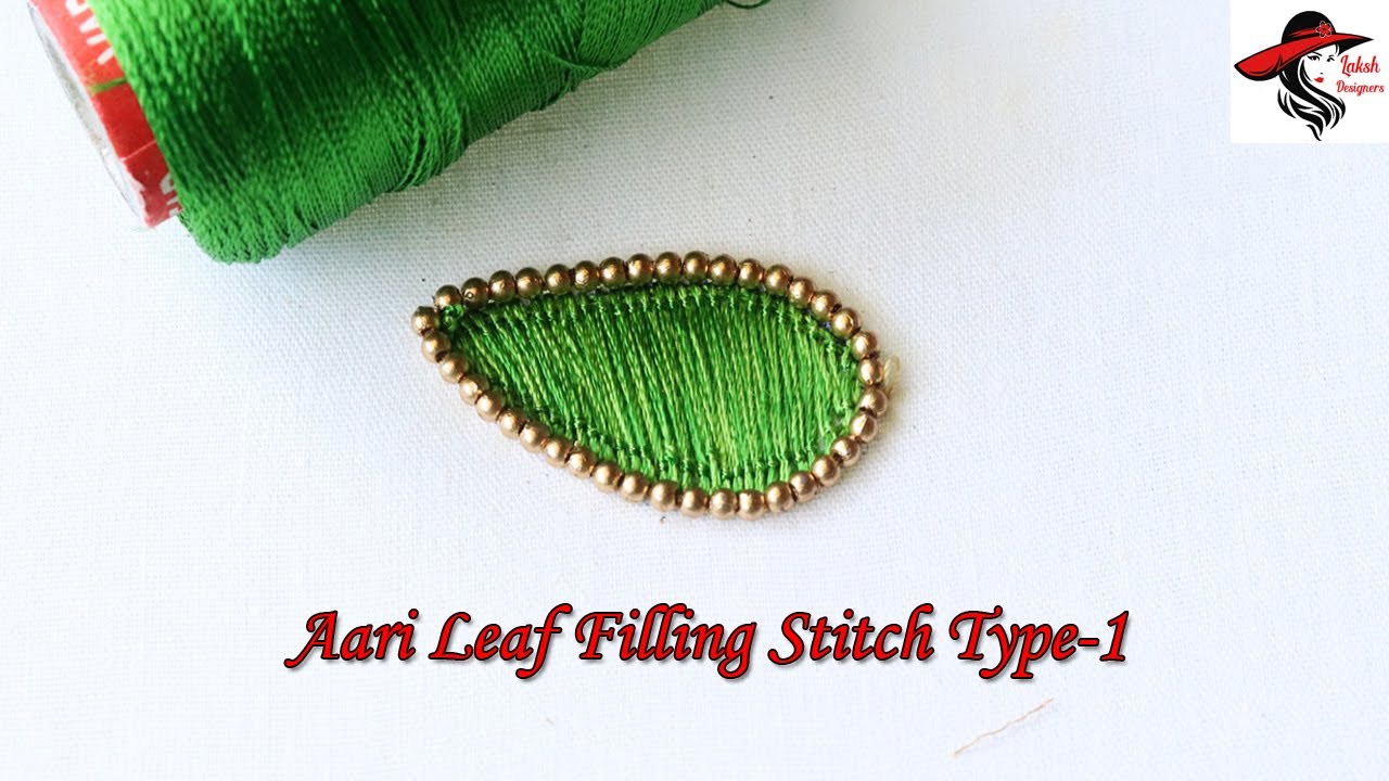 Aari Leaf Filling Stitch Type-1 for Beginners | aari work basic stitches online class in tamil