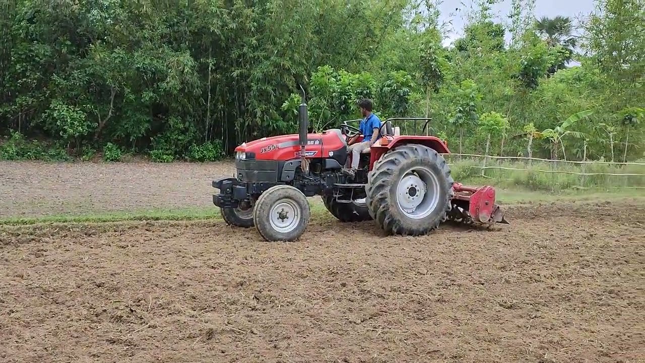 Diesel Engine Case JX 55 T Tractor Video With Big Mobile Tractor