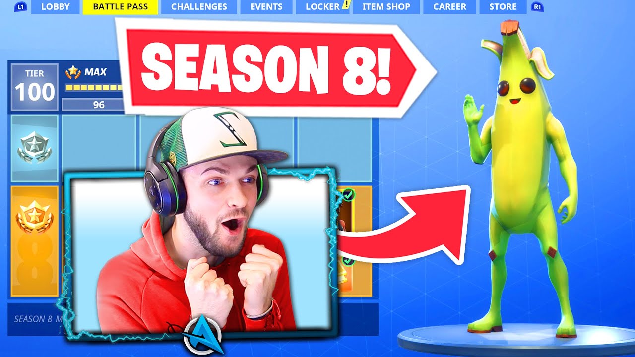 *NEW* SEASON 8 BATTLEPASS in Fortnite! (Tier 100 UNLOCKED)