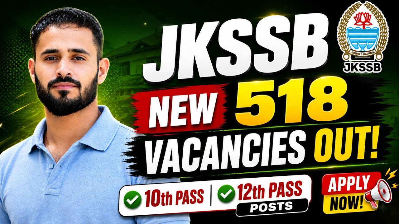 Jkssb 518 New Govt Vacancies Out. 