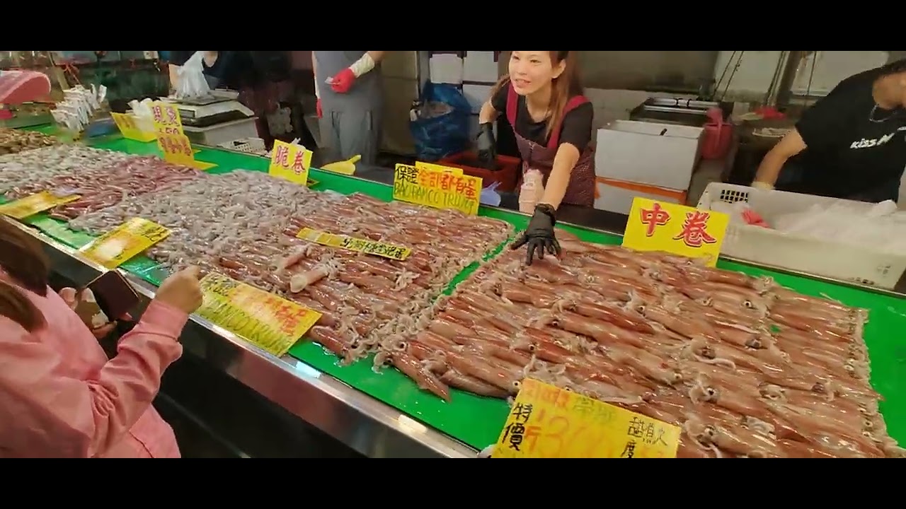 南寮 海鮮零售 明價出售 Amazing fresh seafood in fish port market 南寮漁港 #fishing #freshseafood 0