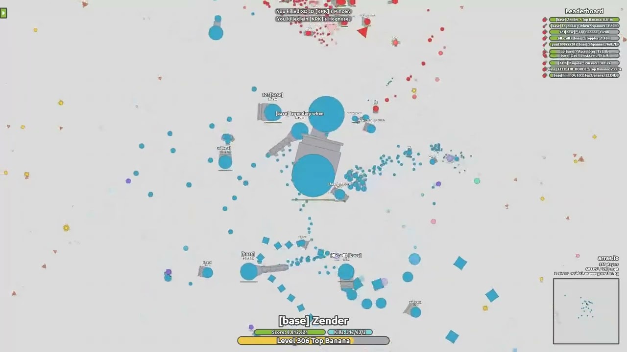 Arras.io 14m Top Banana (Growth Arms Race Clan Wars)
