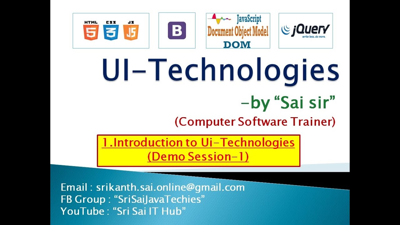 1. Introduction to Ui-Technologies (Demo Session-1)