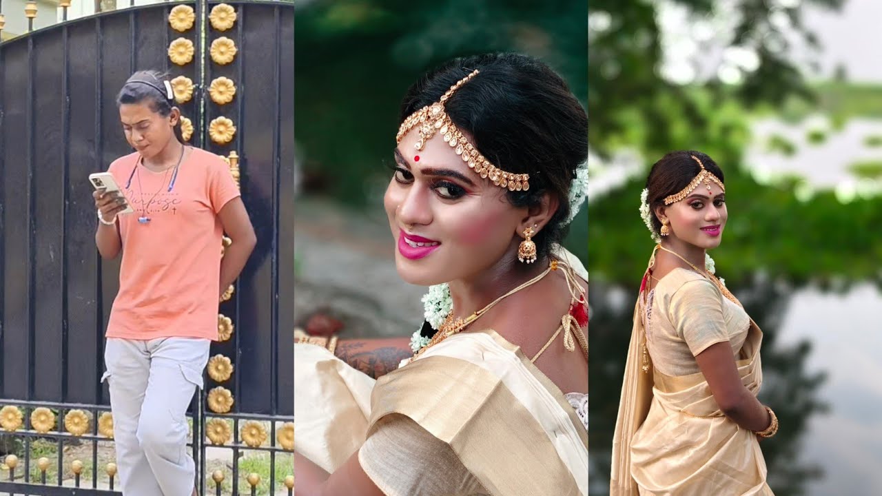 South Indian Look 😍 Male to female transformation 😳💄🌼