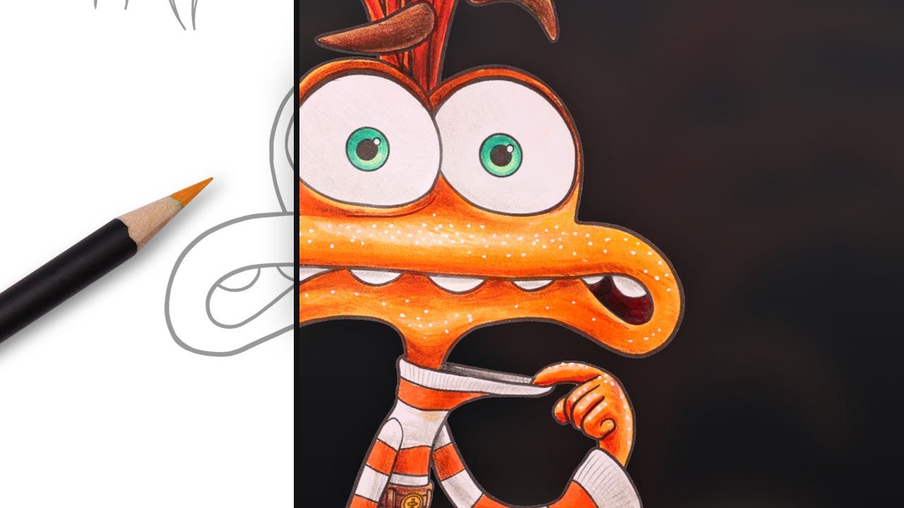 How to Color new Emotion Anxiety - Basic and Advanced | Inside Out 2 Coloring Pages