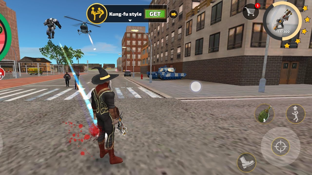 Rope hero da bütün silahları ve bombaları denedim