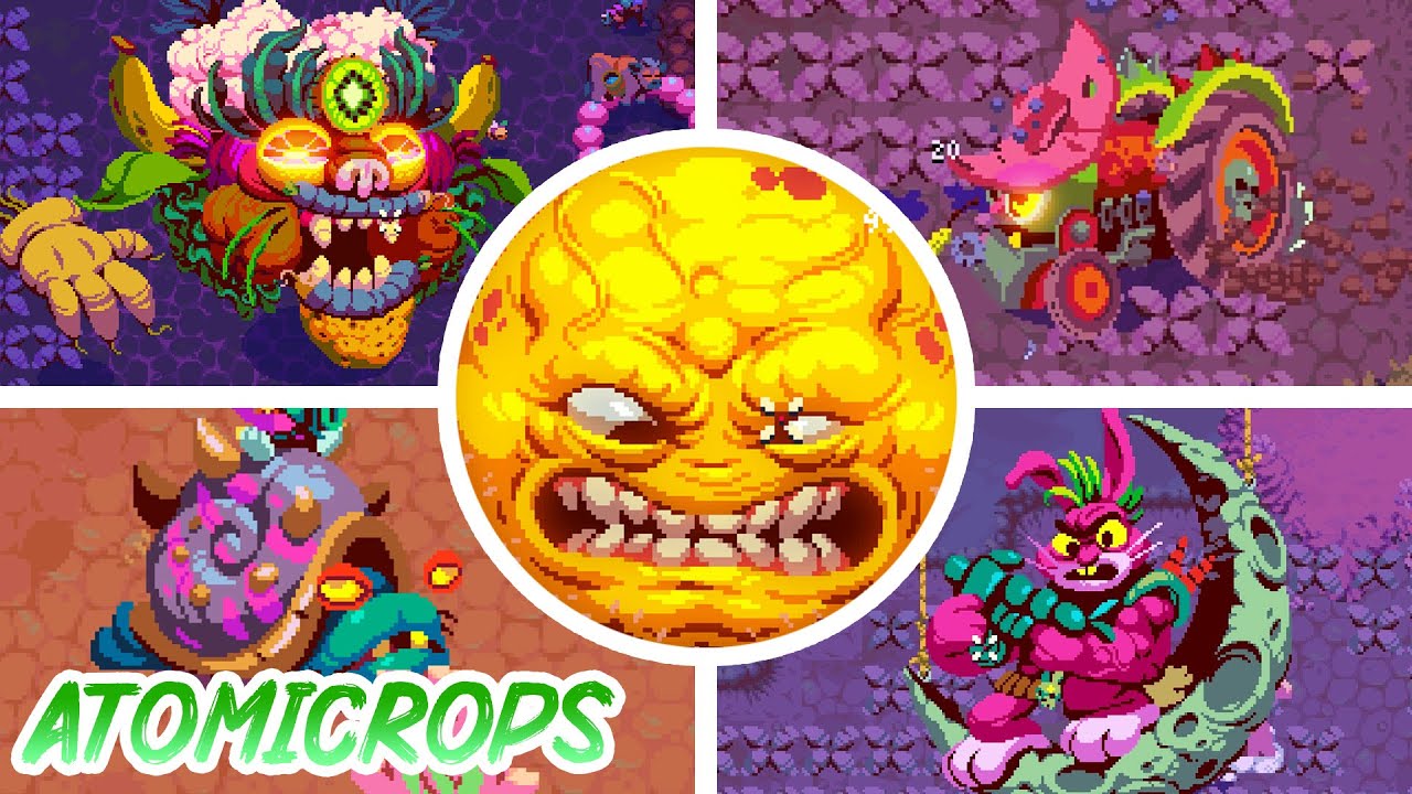 Atomicrops - All bosses [Roguelite]