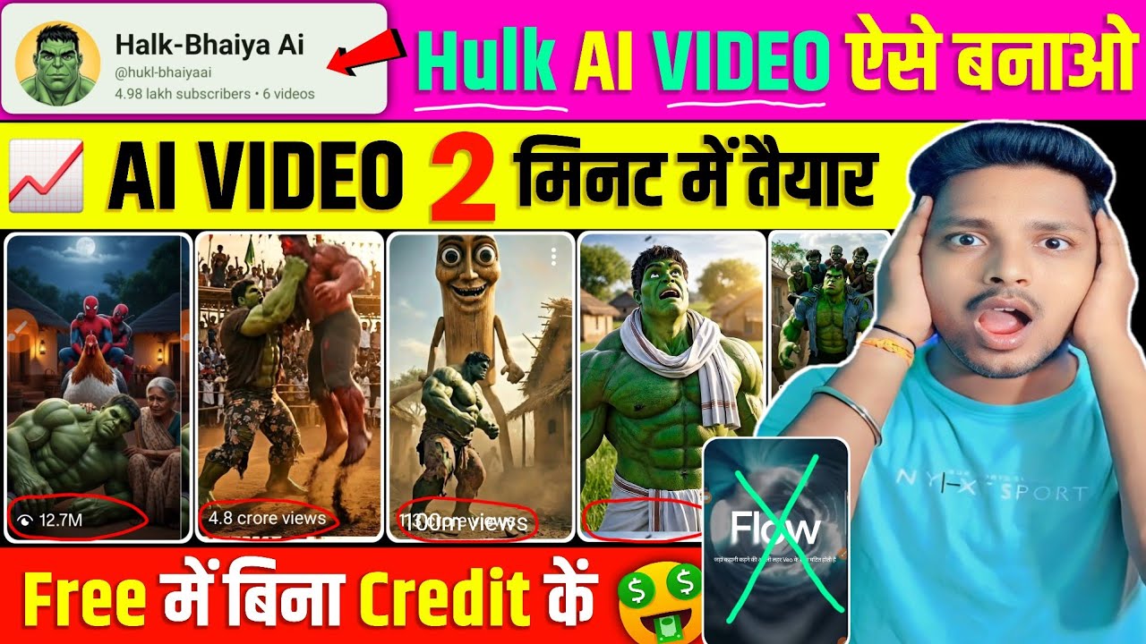 hulk ai video kaise banaye 🤯 | hulk trending ai video || ai video kaise banaye | hulk ai full course