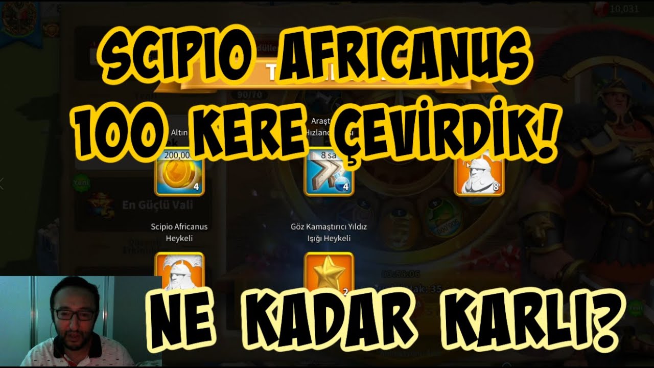 100 KERE SCIPIO AFRICANUS ÇEVİRDİK! NE KADAR ŞANSLIYIZ VE ÇARKIFELEK KARLI MI? | Rise of Kingdoms