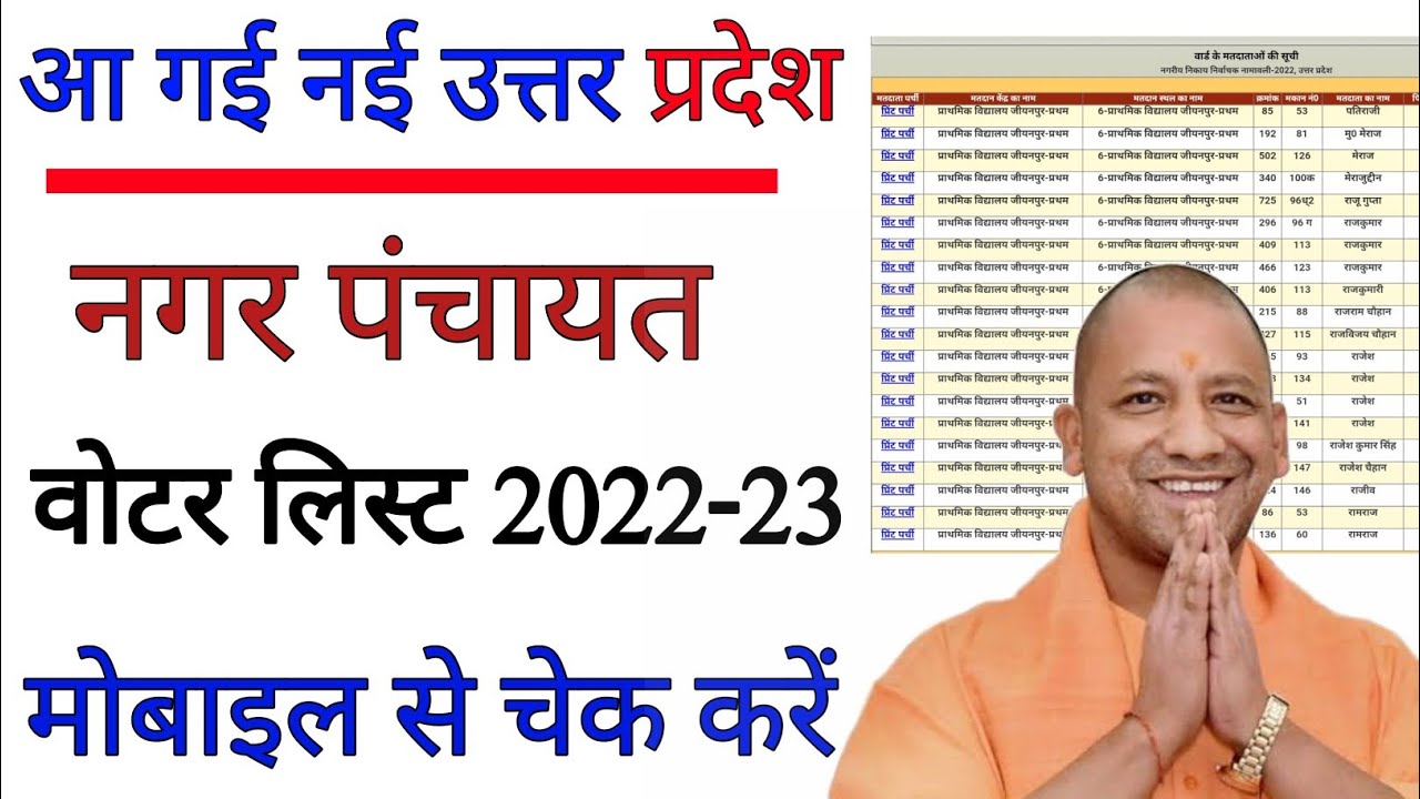 All UP New Nagar Panchayat Voter List 2022 -23 | Nagar Panchayat Voter List me naam check kare