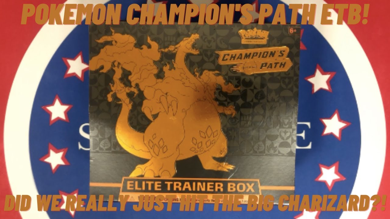 Pokemon Champion's Path Elite Trainer Box! Charizard Hunting! Giveaway in Description!
