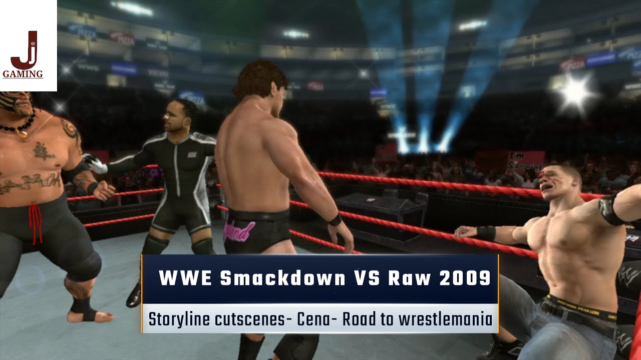 WWE Smackdown VS Raw 2009: история Сины, путь к WrestleMania. Все кат-сцены.