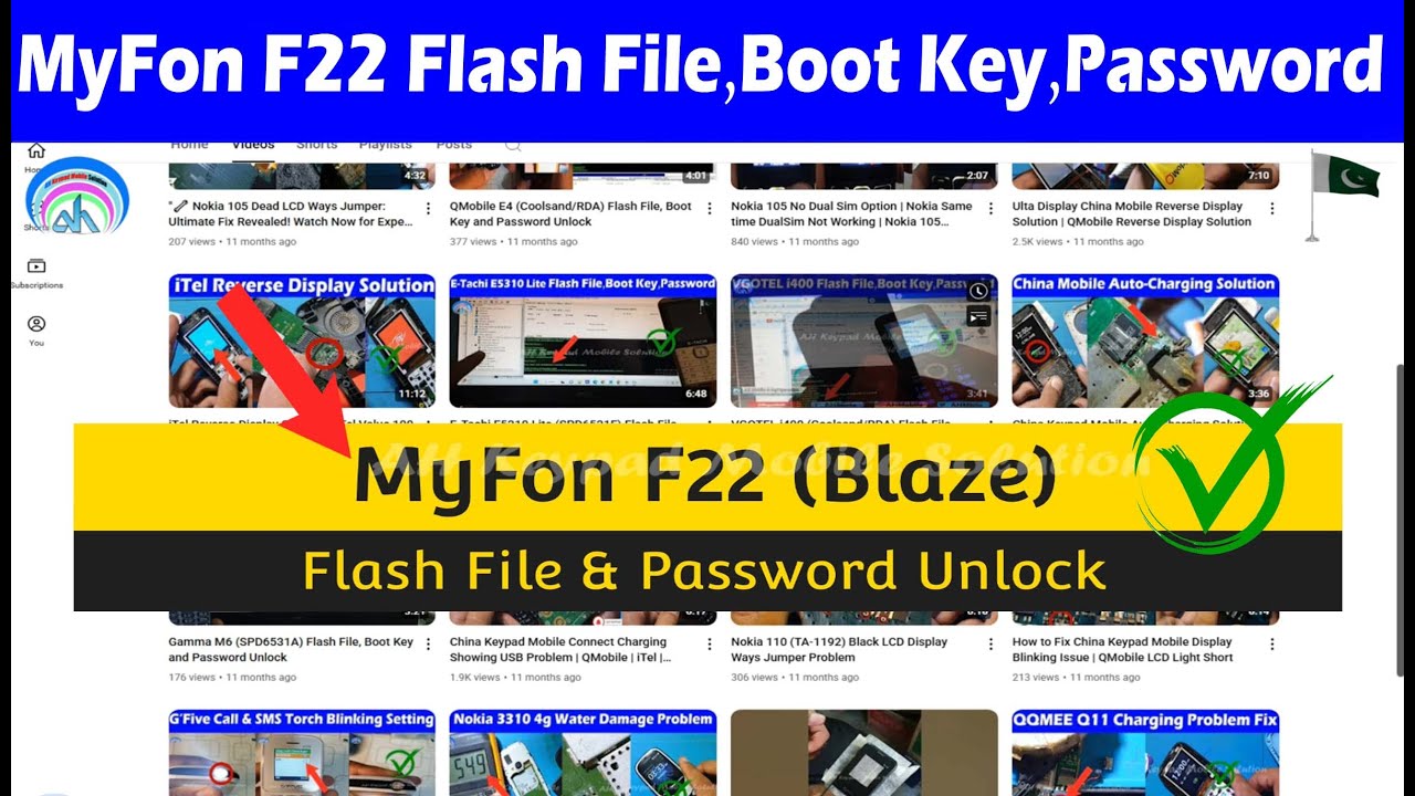 MyFon F22 - Blaze (SPD6531E) Flash File Boot Key and Password Unlock