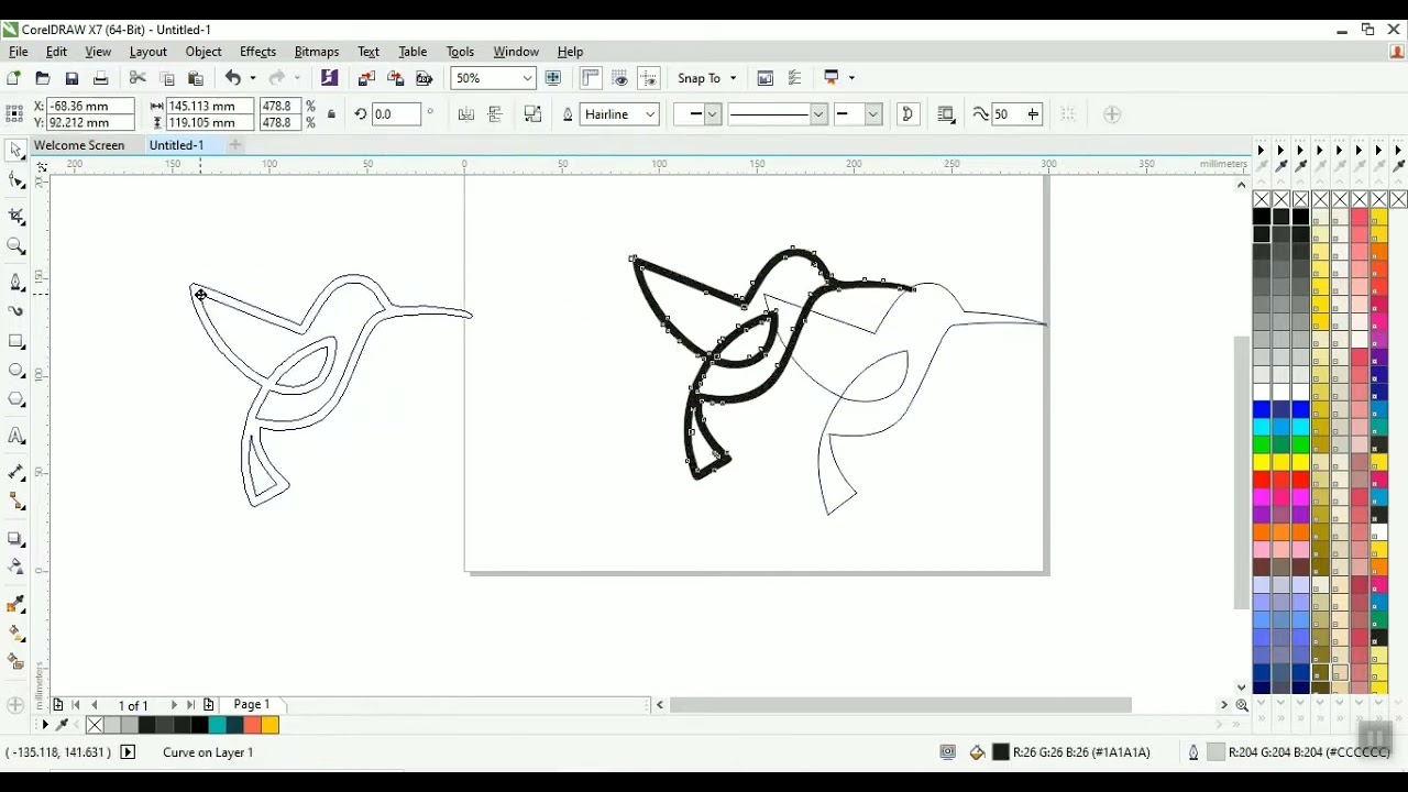 Coreldraw l Sketch to Vector