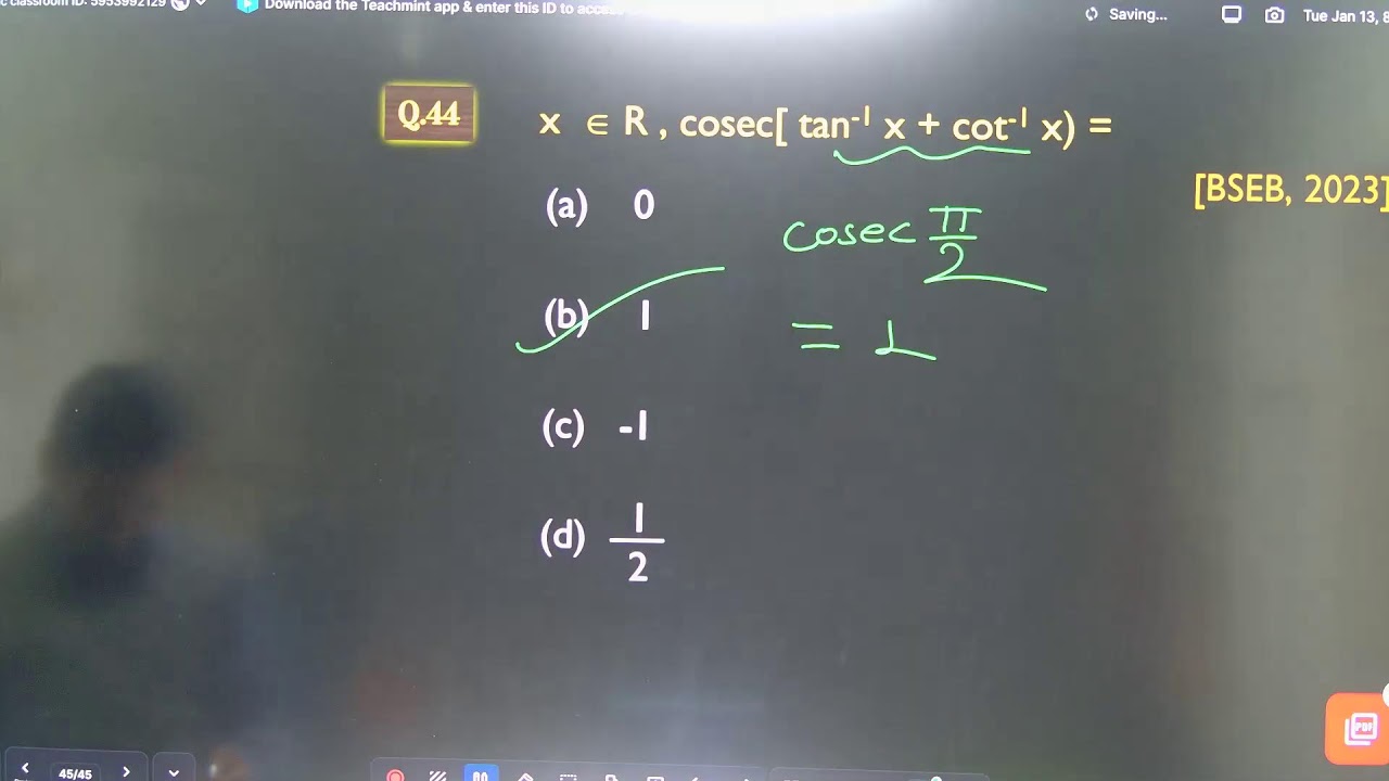 Inverse trigonometry bihar board previous year objective question By Rohit Sir Math