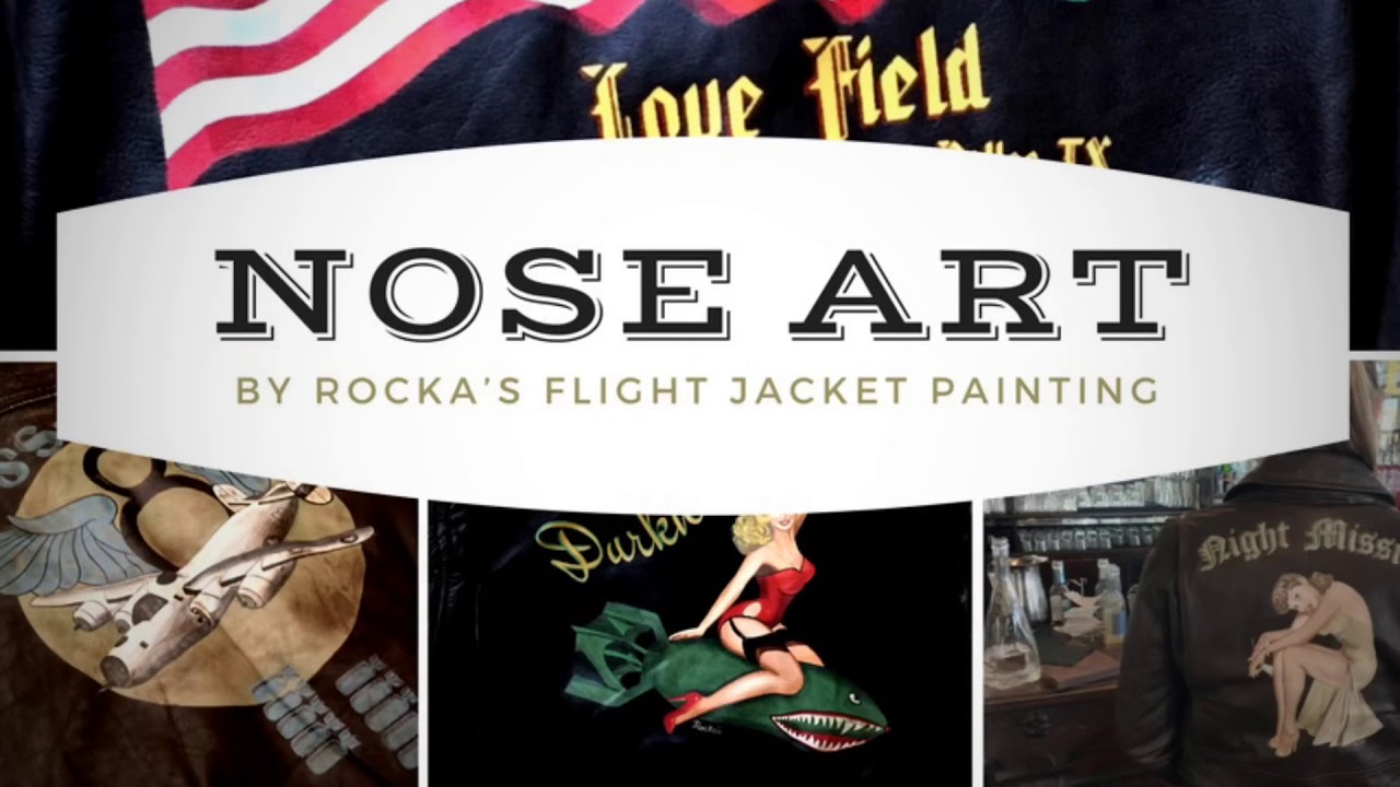 Rocka’s Flight Jacket Painting Noseart, Lederjacke bemalen, Bikerjacke, painted leather