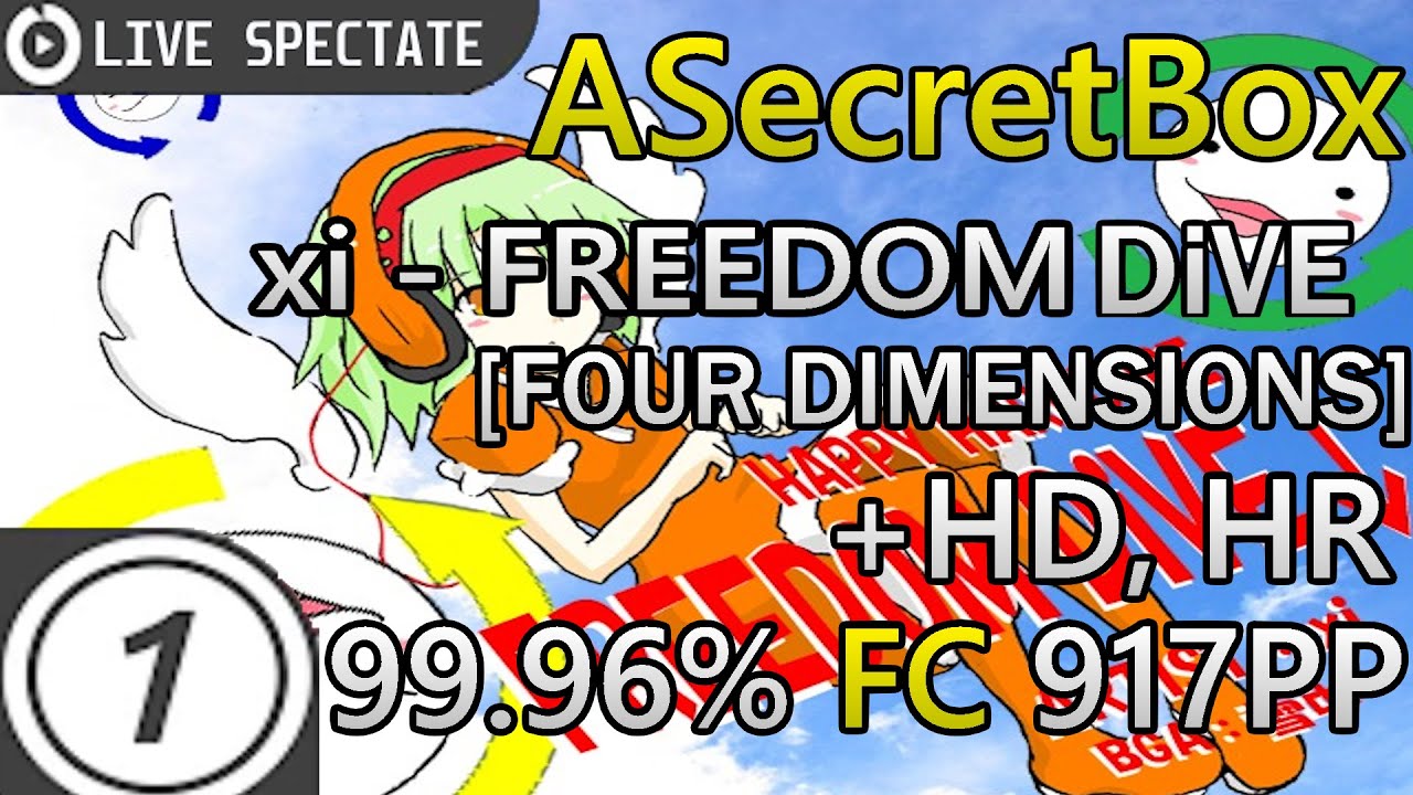 ASecretBox | xi - FREEDOM DiVE [FOUR DIMENSIONS] HDHR FC 99.96% 917pp | w/ chat reaction!
