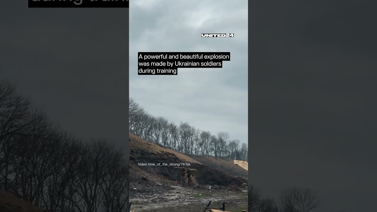 Powerful Explosion Made by Ukrainian Soldiers During Training #warinukraine