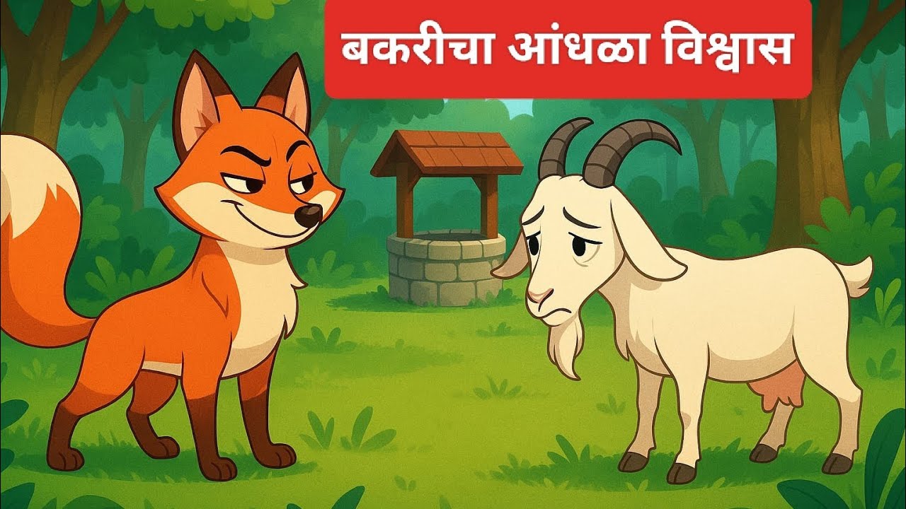 हुशार कोल्हा आणि गरीब बकरी | Smart Fox & Goat story in Marathi