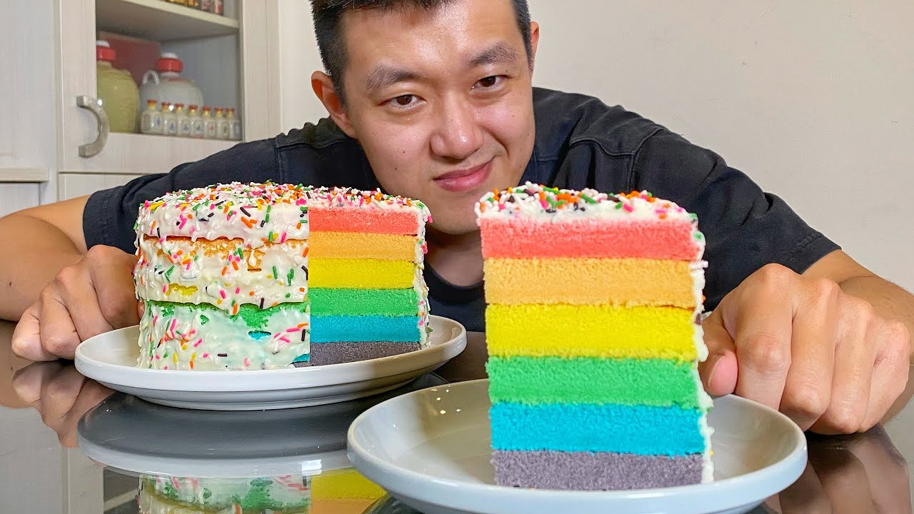 製作夢幻彩虹蛋糕！Make a dream rainbow cake!