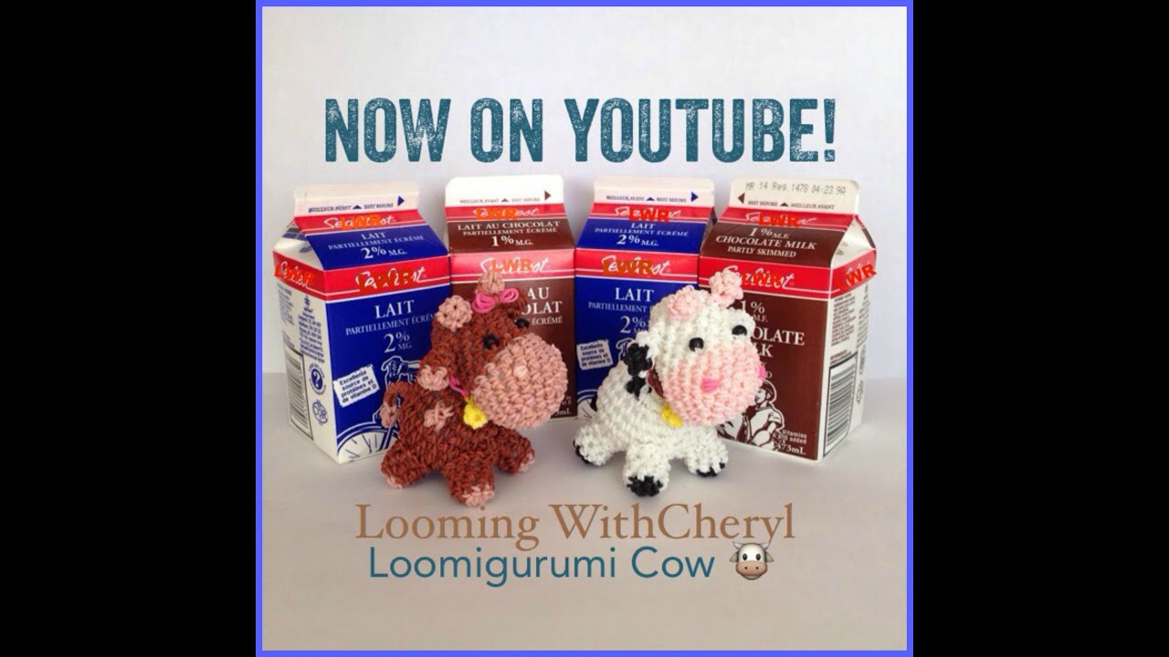 Rainbow Loom COW - Loomigurumi - Amigurumi Hook Only Лумигуруми