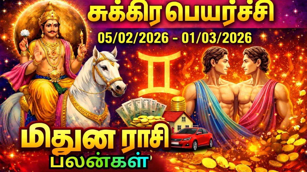 சுக்கிரன் பெயர்ச்சி Feb 05 முதல் Mar 01 வரை | மிதுனம் ராசி பலன் | Sukran Peyarchi Mithunam