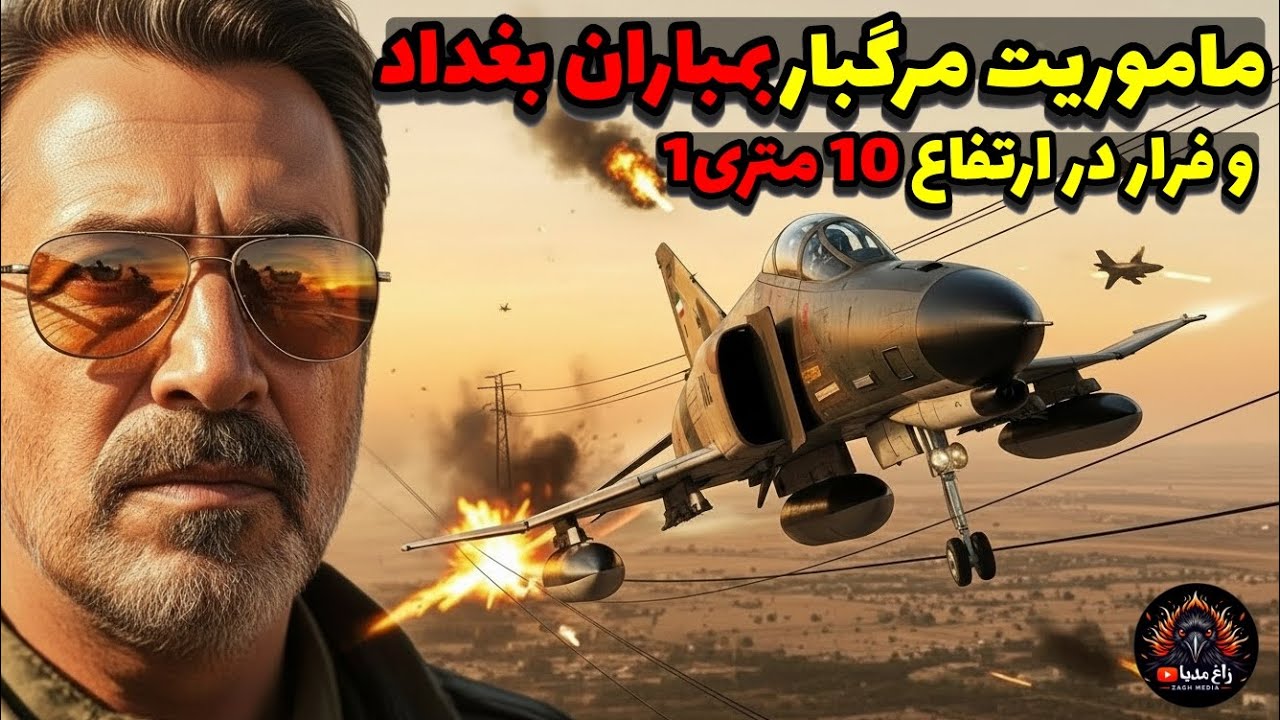 بمباران بغداد در ارتفاع ۱۰ متری! خلبان ایرانی فانتوم رو از کابل برق نجات داد + سقوط میگ عراقی