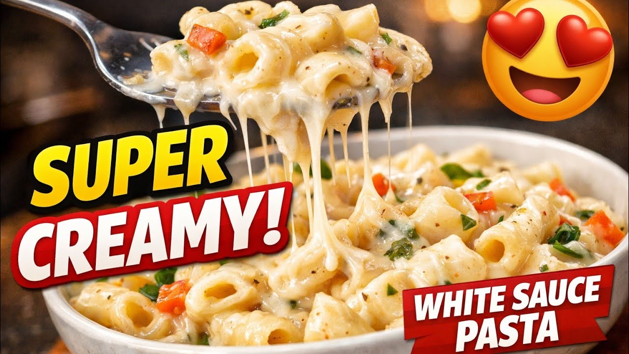 Sirf 10 minute me😋Restaurant jaisa White Sauce Pasta|व्हाइट सॉस पास्ता|#cooking #foodie #recipes 