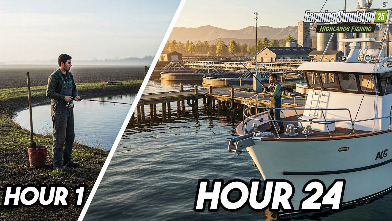 From $0 to FISHING EMPIRE on FLAT MAP! 🚜🐟 | Farming Simulator 25