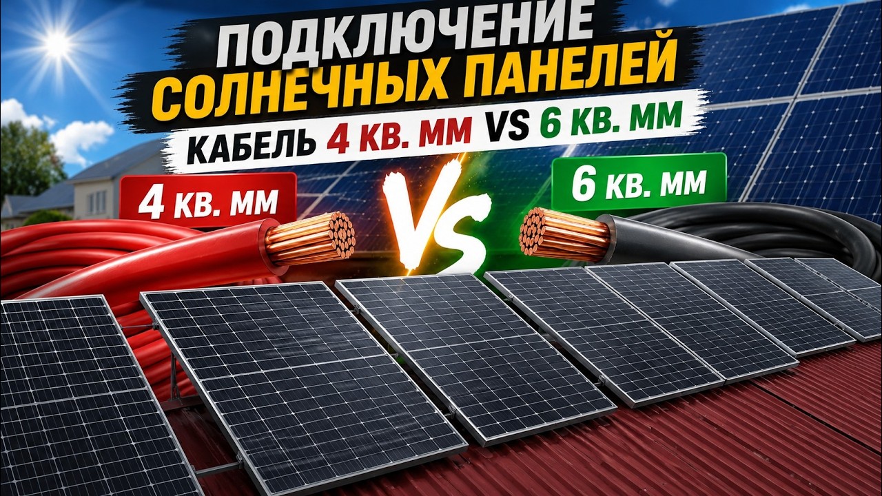 Если из панели выходит 4 мм&sup2; &mdash; зачем тянуть к инвертору 6 мм&sup2;?