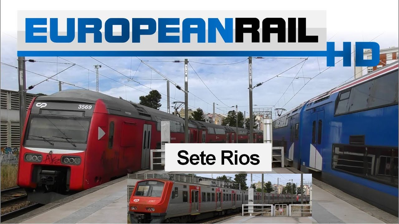 Comboios de Portugal CP Lisboa 2300 EMU calls, Fertagus 3500 EMU departs & 3519 arrives at Sete Rios